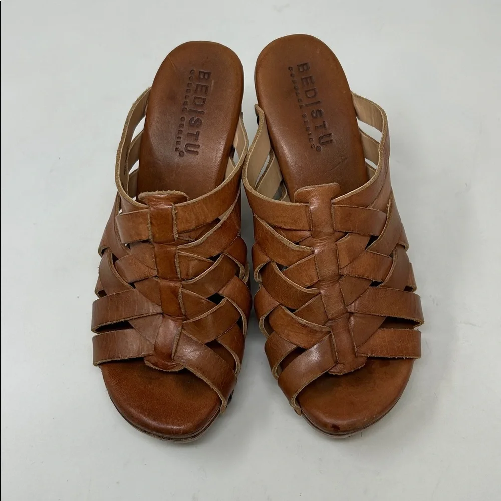 Bed Stu Gina II Leather Wedge Sandals Shoes Size 6 - Picture 4 of 8